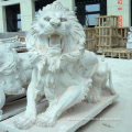 life size decoration stone travertine lion sculpture for outdoor building hotel bank park company